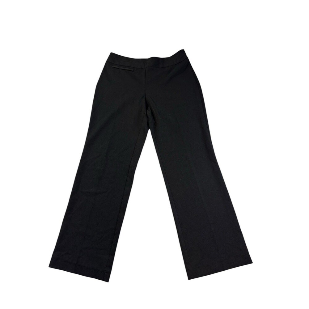 Fashion Bug Womens 10 Wide Leg Dress Pants Black Career Stretch EUC